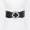 Faux Leather Metal Metal Buckle Stretch Belt