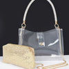 Clear Small Hobo Bag W/rhinestone Handle