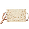 Mixed Color Detail Straw Clutch & Crossbody Bag