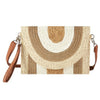 Metallic Lined Multicolor Straw Clutch Crossbody Bag