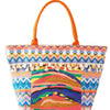 Boho Print Pom Pom Fringe Tote Bag
