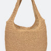 Faux Straw Hobo Bag