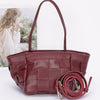 Faux Leather Braided Tote Bag
