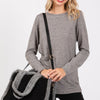 Fleece Trimmed Solid Tote And Crossbody Bag
