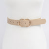 Braided Embossed Two Round Buckle Belt