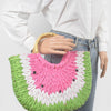 Faux Straw Crochet Watermelon Handbag