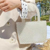 Hand Made Faux Pearl Bead Small Tote Bag