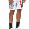 Mens Chrome Cross Skull Shorts