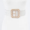 Stone Metal Buckle Clear Plus Size Belt