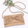Faux Straw Handmade Ribbon Flap Clutch