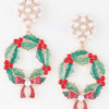 Jeweled Ribbon Wreath Earrings