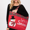 Let It Snow Letter Snowman Christmas Tote Bag