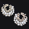 Rhinestone And Pearl Stud Earring
