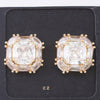 Double Cubic Rhinestone Stud Earrings