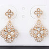 Quadra Rhinestone Clover Drop Earrings