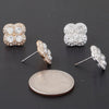Quadra Rhinestone Clover Stud Earrings