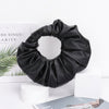 Faux Leather Pleated Handle Clutch