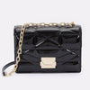 Embossed Enamel Flap Crossbody Clutch