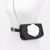Faux Leather Quilted Flower Beltbag Shoulder Chain
