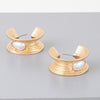 Flared Pearl Teardrop Hoop Earrings