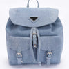 Denim Double Pocket Front Backpack
