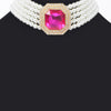 Multi Faux Pearl Chain Stone Choker