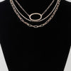 Triple Open Oval Chain Necklace