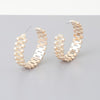 Triple Box Chain Hoop Earrings