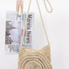 Faux Straw Handmade Big Flower Crossbody Bag