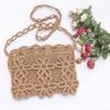 Faux Straw Handmade Flower Crossbody Bag