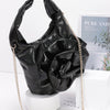 Metallic Big Flower Handle Bag