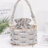 Rhinestone Braided Metal Bucket Bag