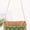 Faux Straw Cherry Clutch