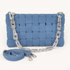 Denim Braided Chain Shoulder Bag