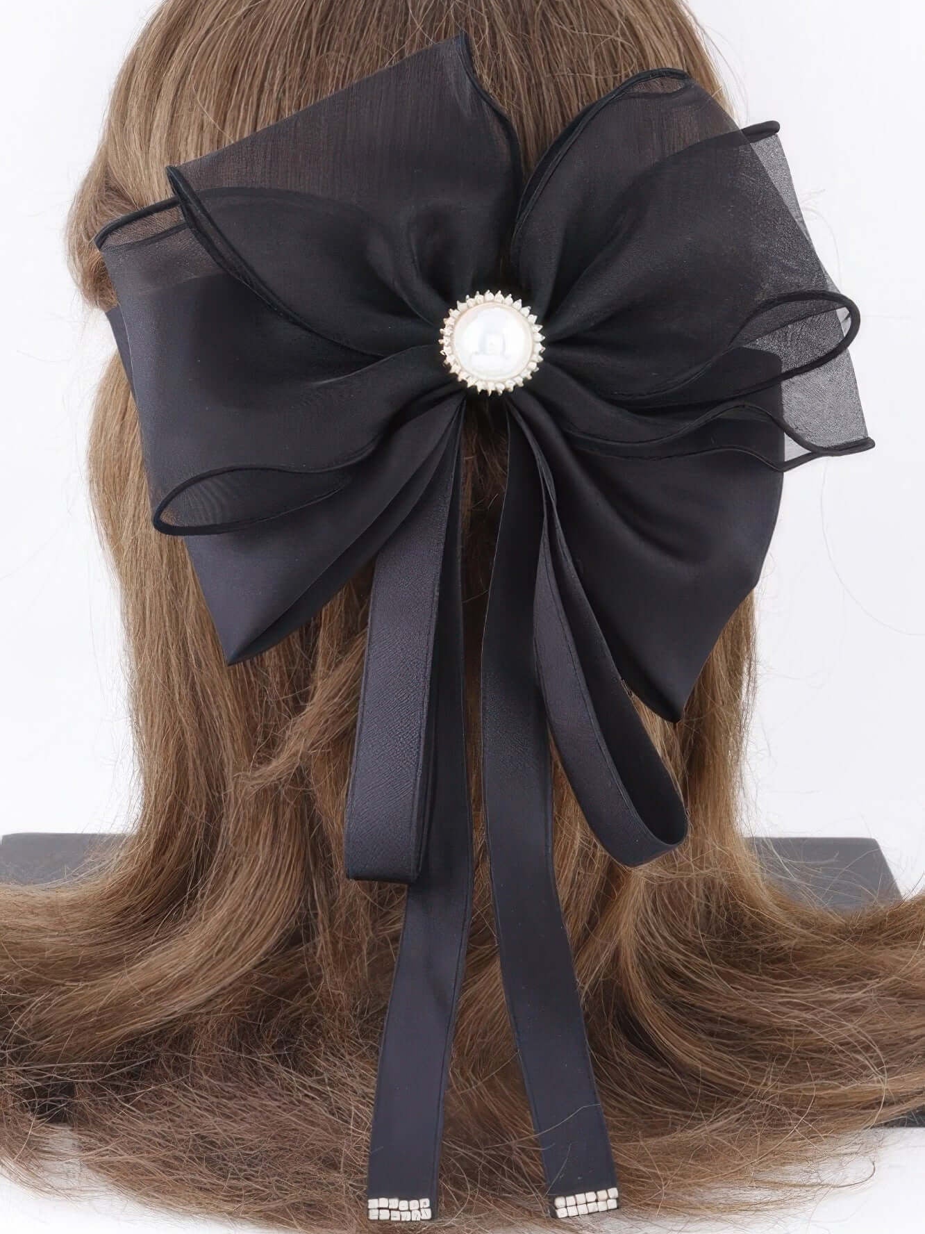 Pendant Ribbon Hair Clip Back