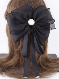 Pendant Ribbon Hair Clip Back