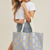 Gold Foil Pineapple Beach Bag
