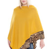 All Year Round Leopard Trim Solid Poncho