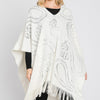 Paisley Pattern Fringe Poncho
