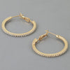 Rhinestone Lined Hoop Earrings