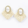 Faux Straw Pearl Earring