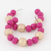 Two Toned Bead Hoop Earrings