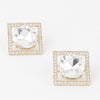 Framed Rhinestone Stud Earrings