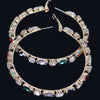 Multi Rhinestone Hoop Earring