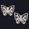 Butterfly Clear Rhinestone Gem Earrings