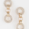 Crystal Cuff Chain Drop Earrings