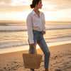 Faux Straw Tote Bag