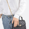 Quilted Top Handle Flap Bag