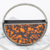 Rhinestone Handle Tortoise Bag