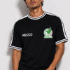 Mens Mexico Print Short Sleeve Striped Tape Tshirt